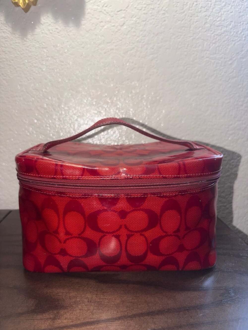Coach Red Signature Cosmetic Case